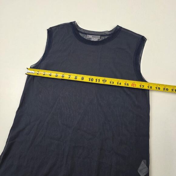 Vince Top Womens Small Sleeveless Stretch Silk Sheer Tunic Longline Layering - Picture 4 of 12